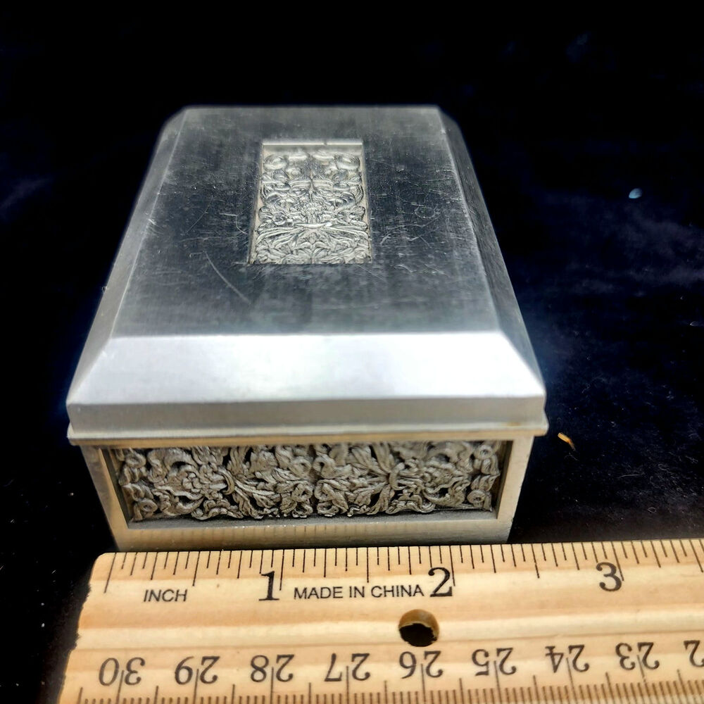Trinket box Royal Selangor Classic Expressions Rectangle  pewter engraved - Picture 11 of 12
